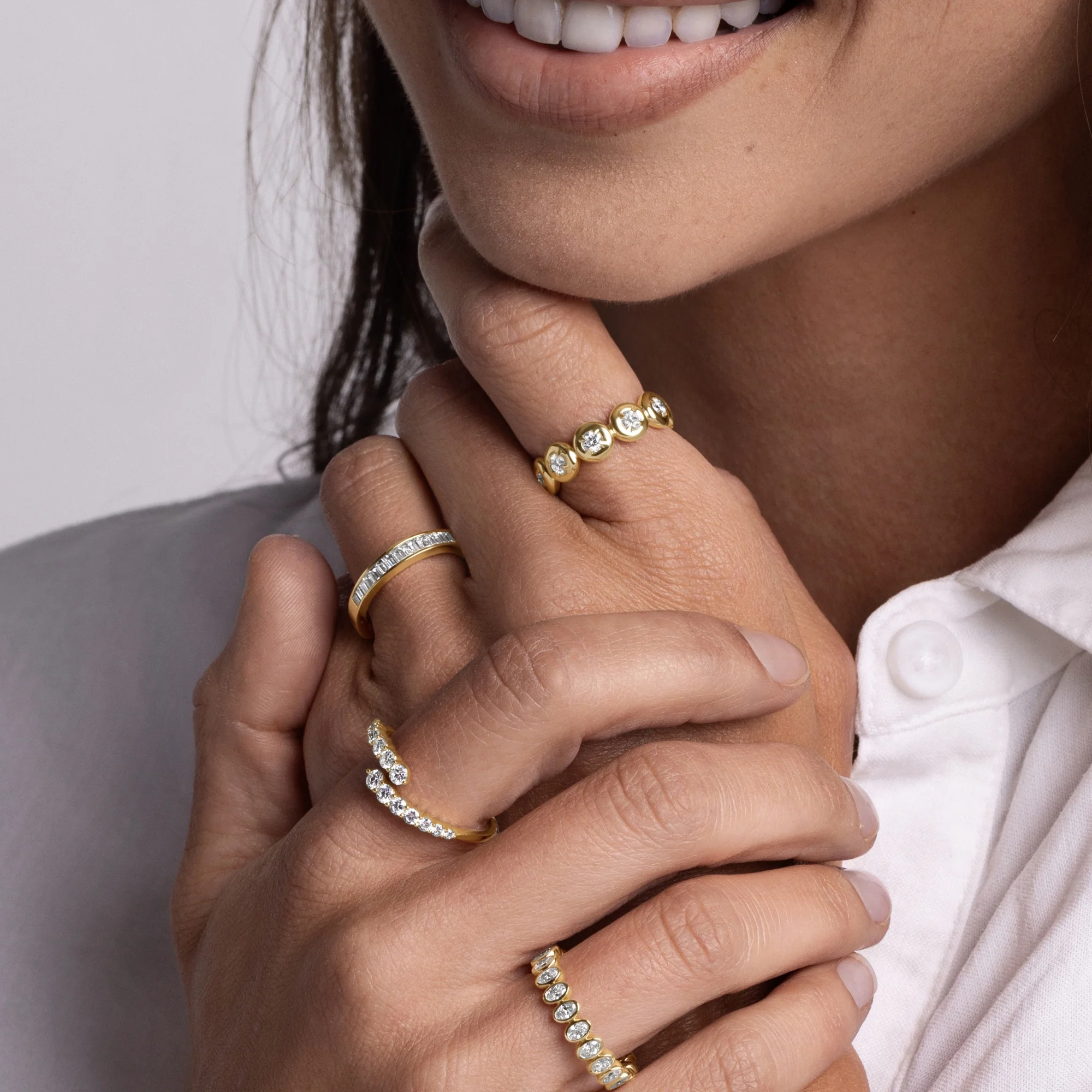 Bubble Bezel Lab Diamond Eternity Band - Image 4