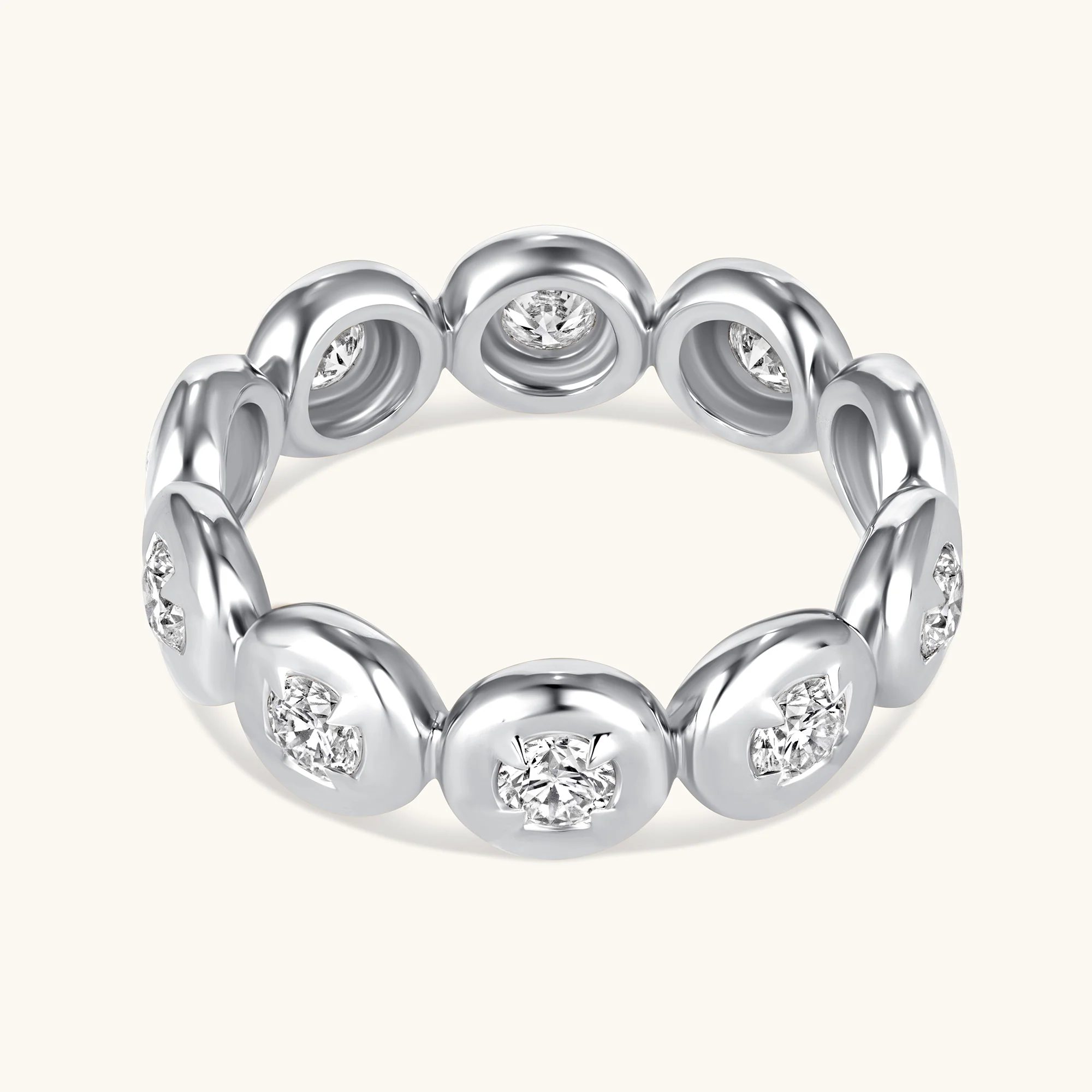 Bubble Bezel Lab Diamond Eternity Band - Image 6