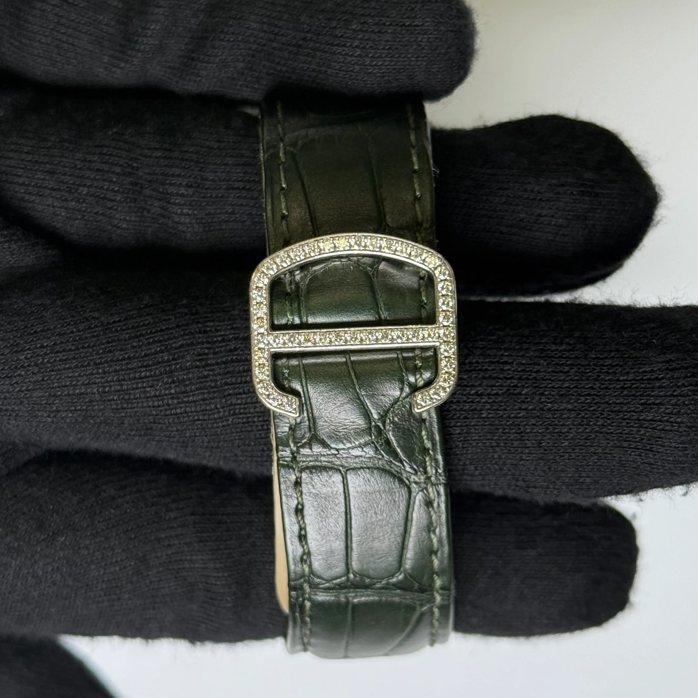 Cartier Cle 40mm Silver Diamond Dial Watch Ref# 3849 - Image 4