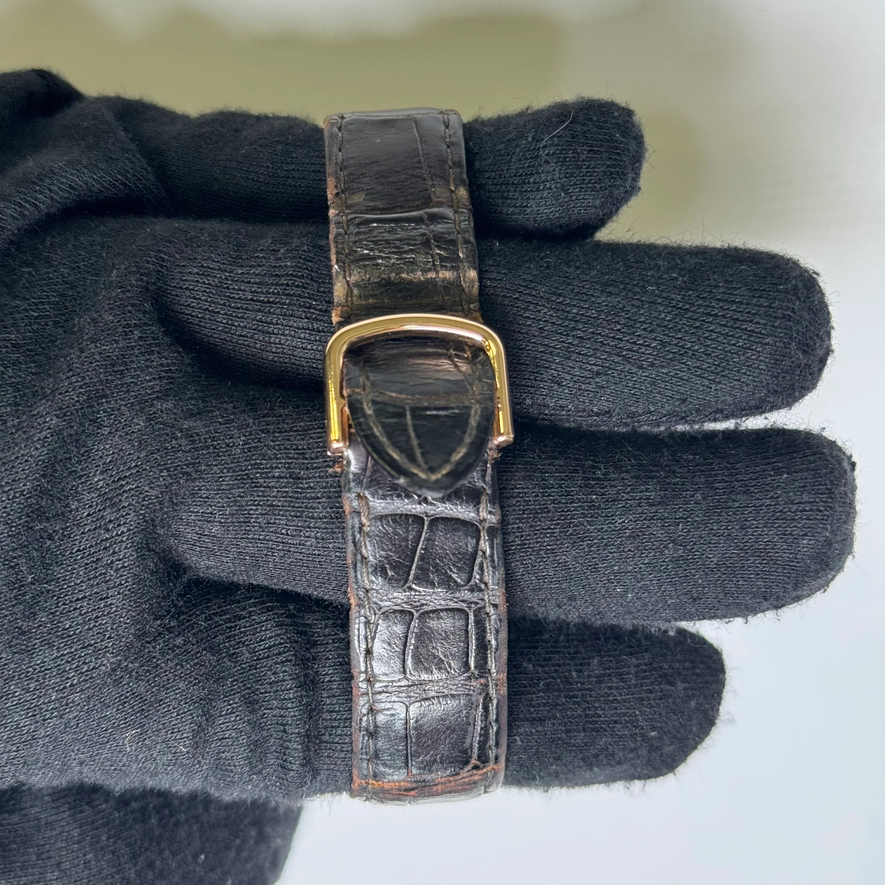 Cartier Ronde Louis 28mm 18K Rose Gold Cream Roman Dial Watch Factory Diamond Bezel With Black Leather Strap REF# 2886 - Image 4