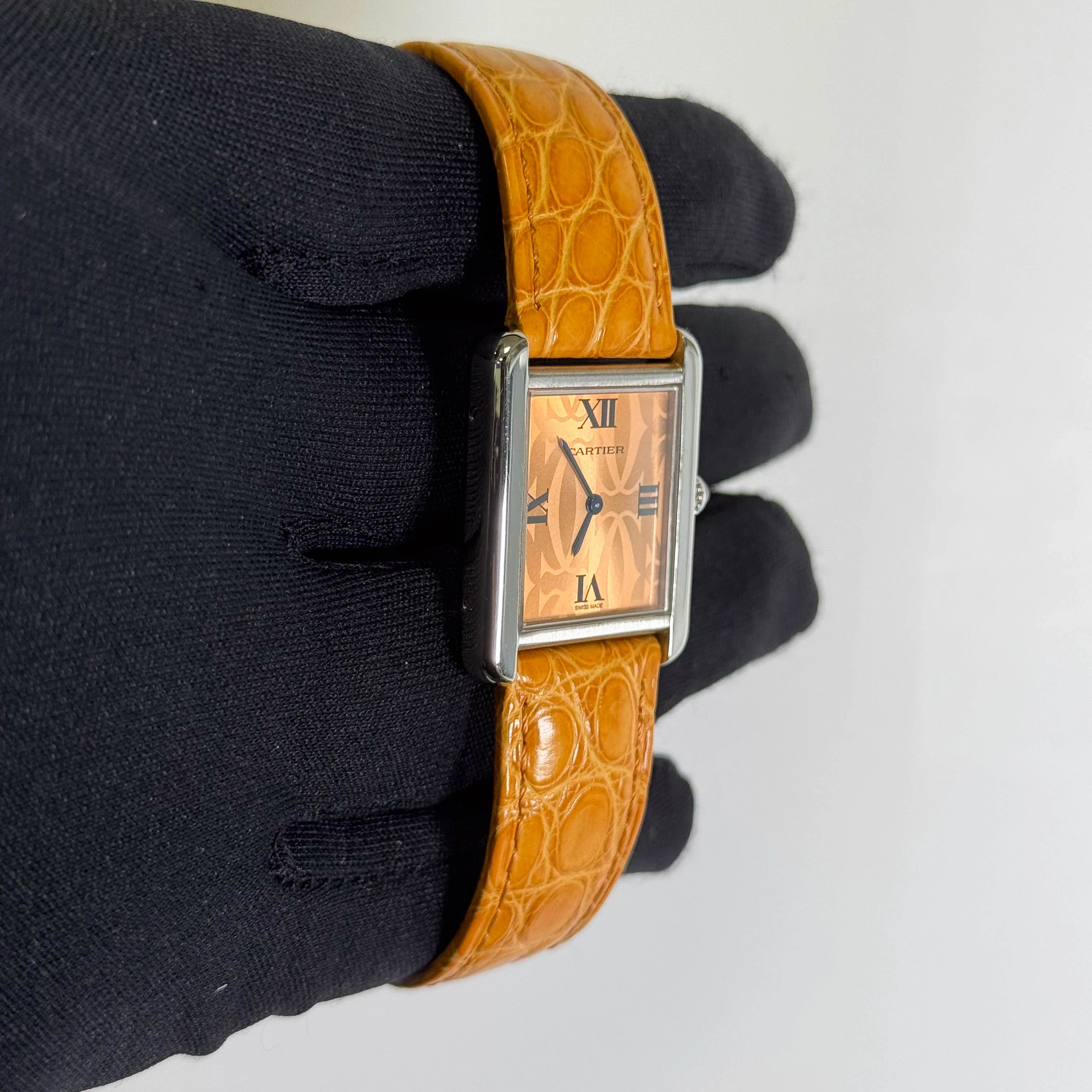 Cartier Tank Solo 23mm Orange Dial Watch Ref# W1019455 - Image 3