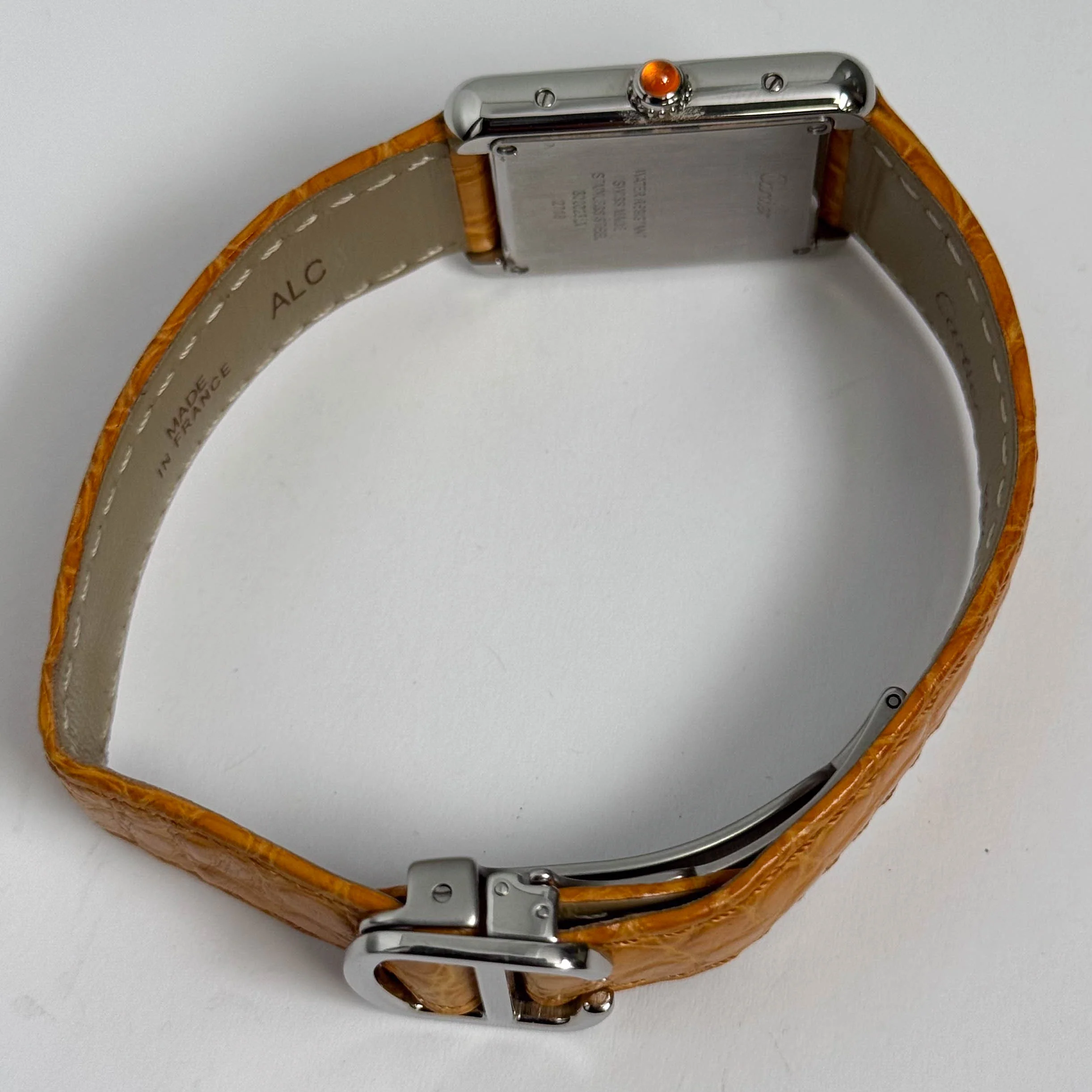 Cartier Tank Solo 23mm Orange Dial Watch Ref# W1019455 - Image 5