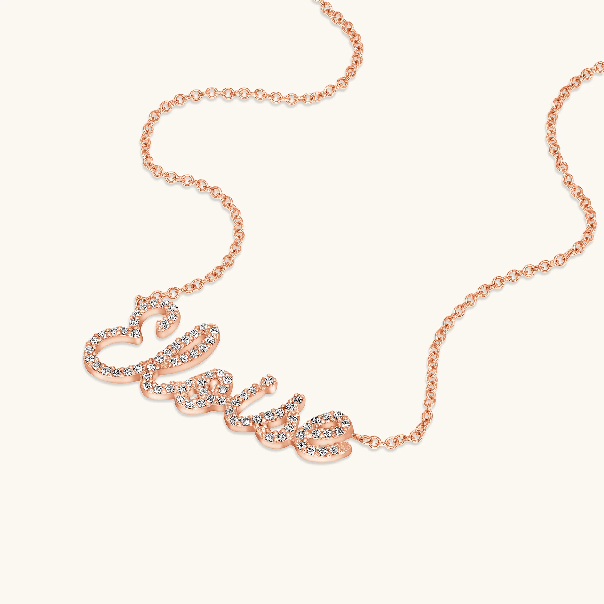 Classic Cursive Diamond Name Necklace - Image 3