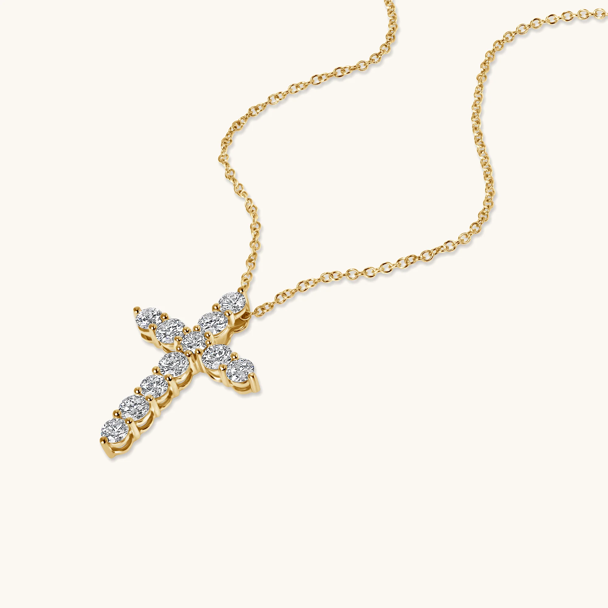 Classic Lab Diamond Cross Necklace - Image 3