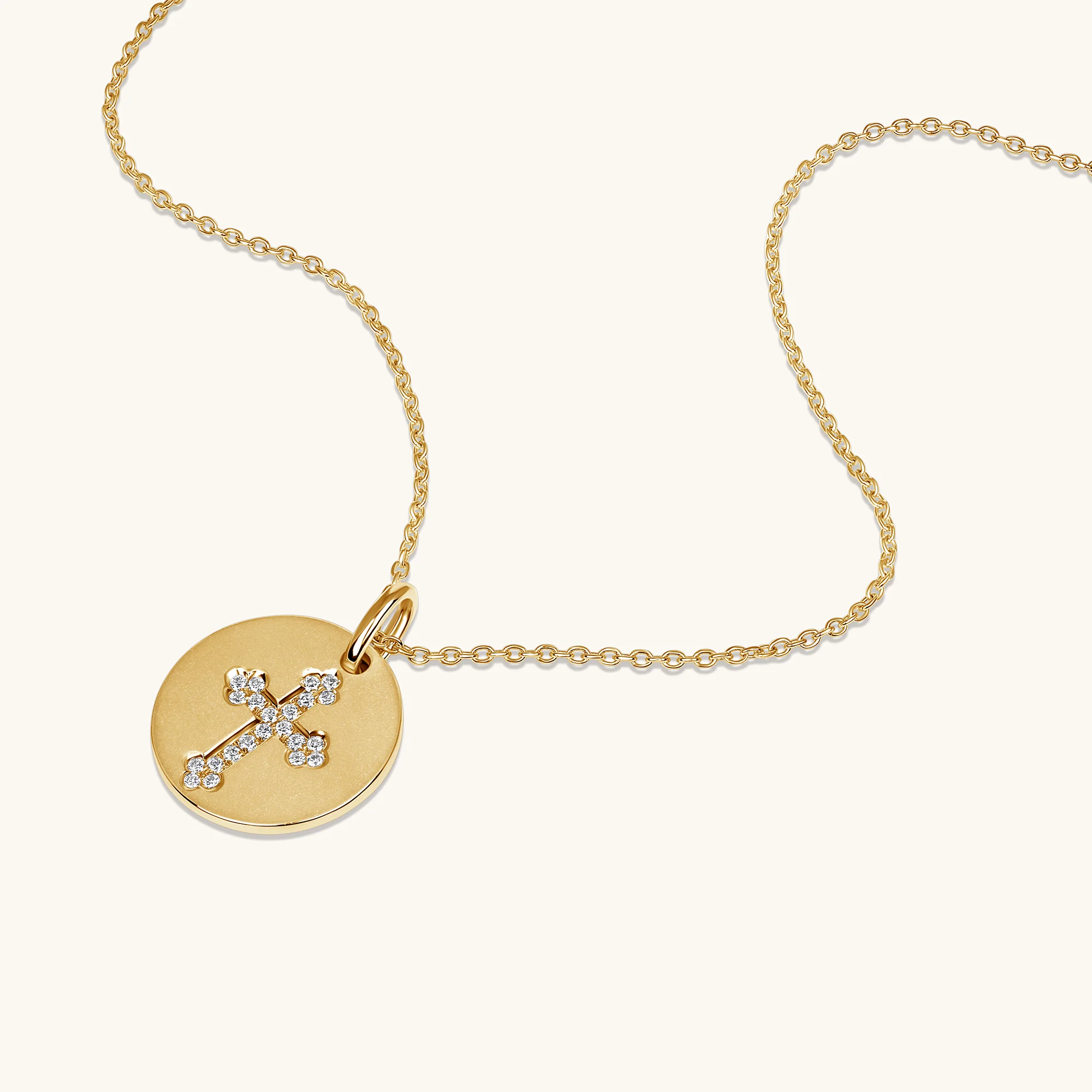 Diamond Coin Cross Pendant - Image 3