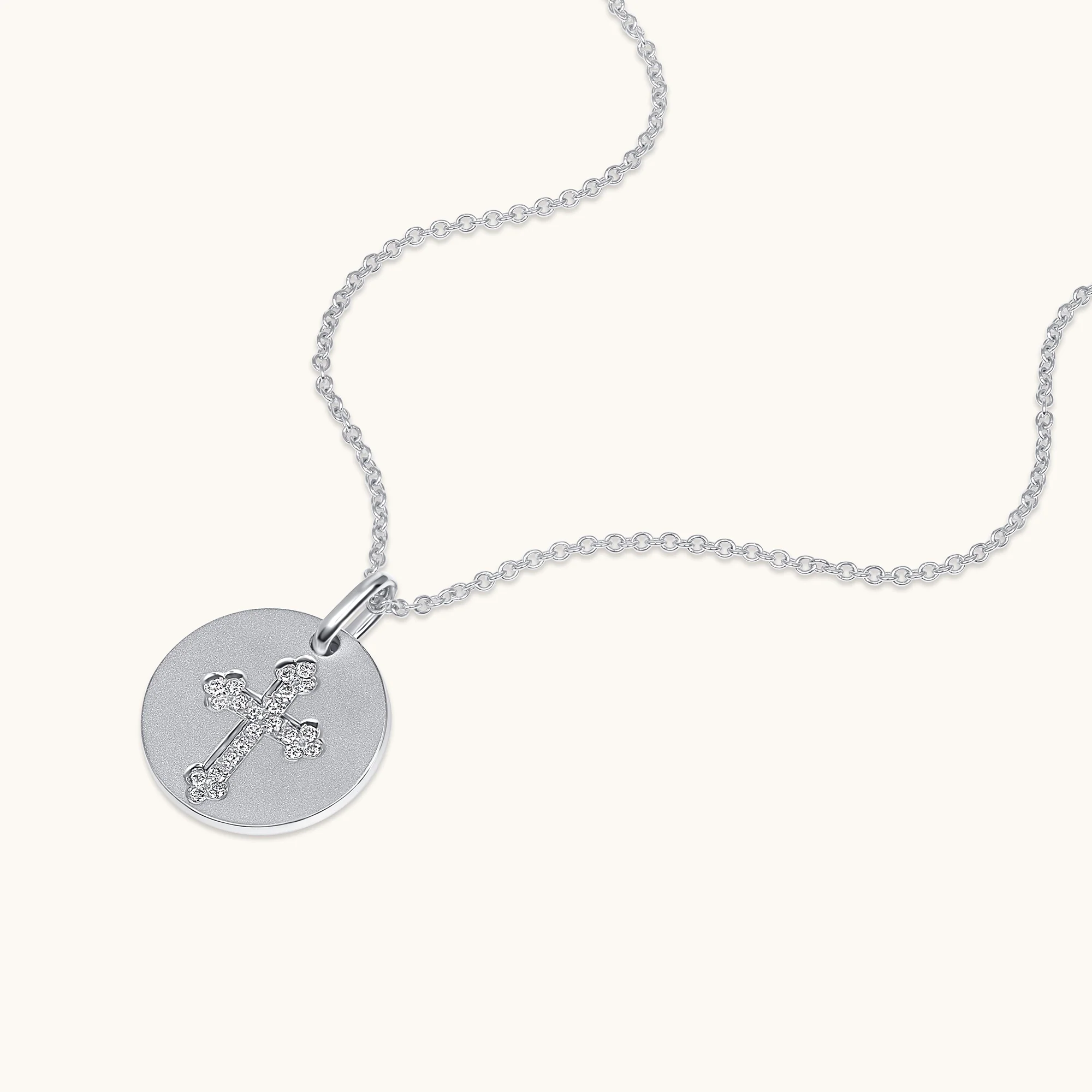 Diamond Coin Cross Pendant - Image 5