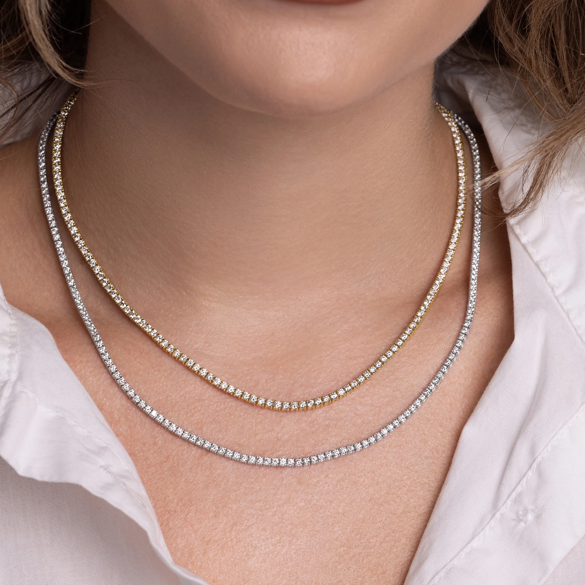 Natural Diamond Tennis Necklace - Image 4
