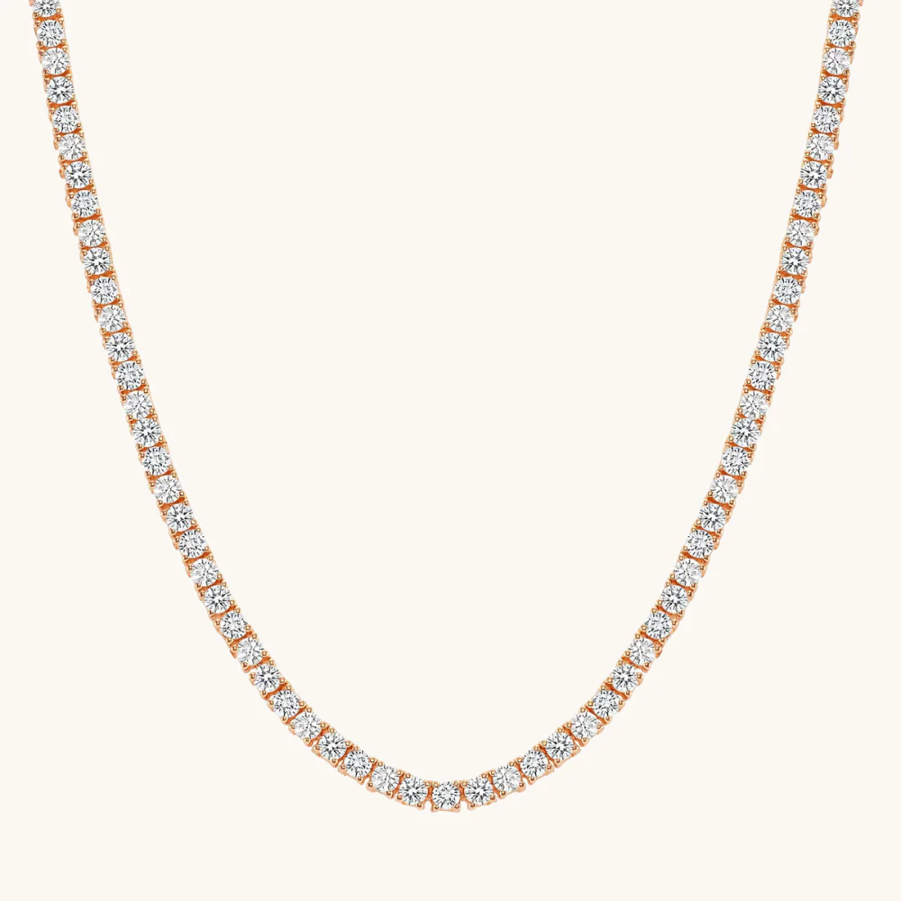 Natural Diamond Tennis Necklace - Image 5