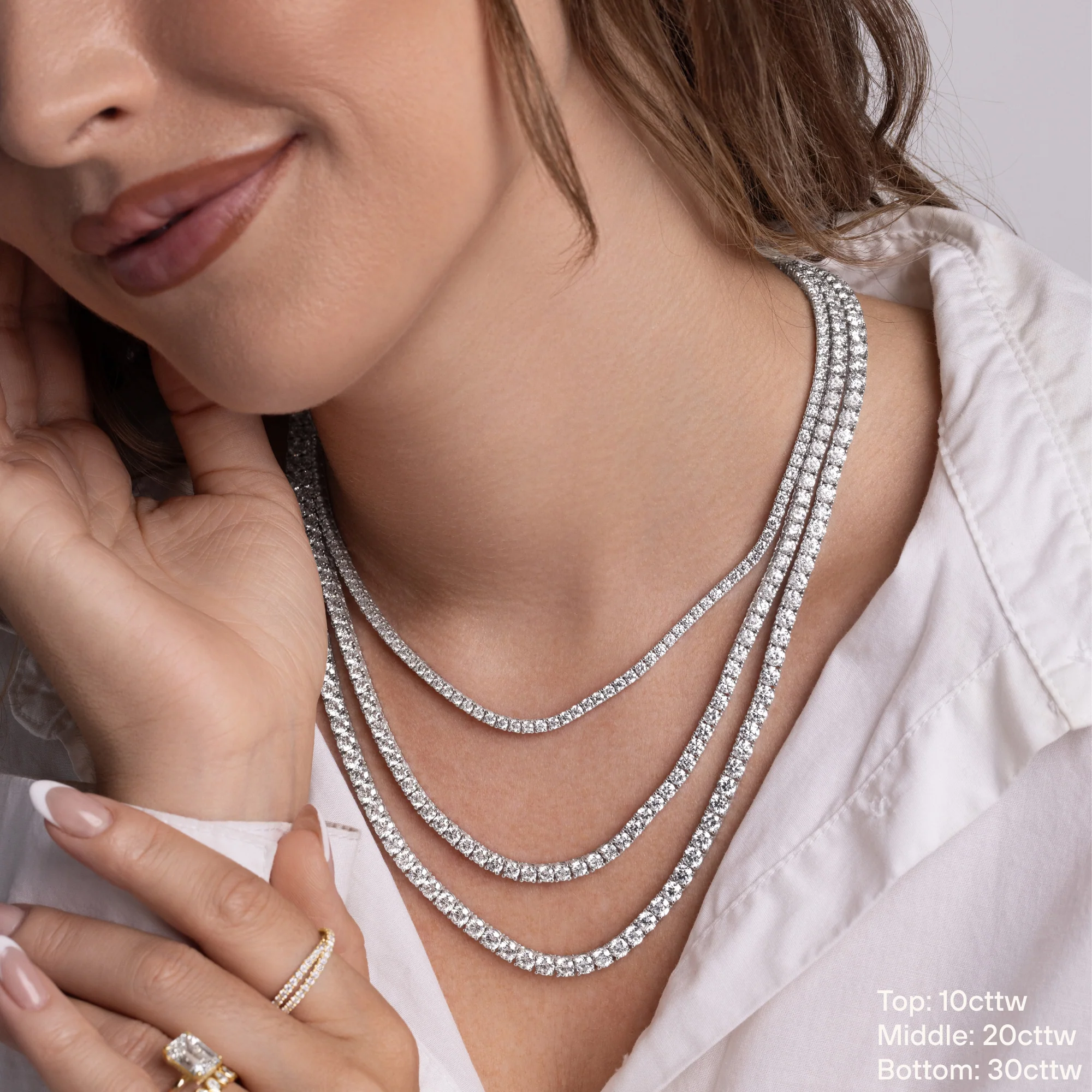 Natural Diamond Tennis Necklace - Image 6