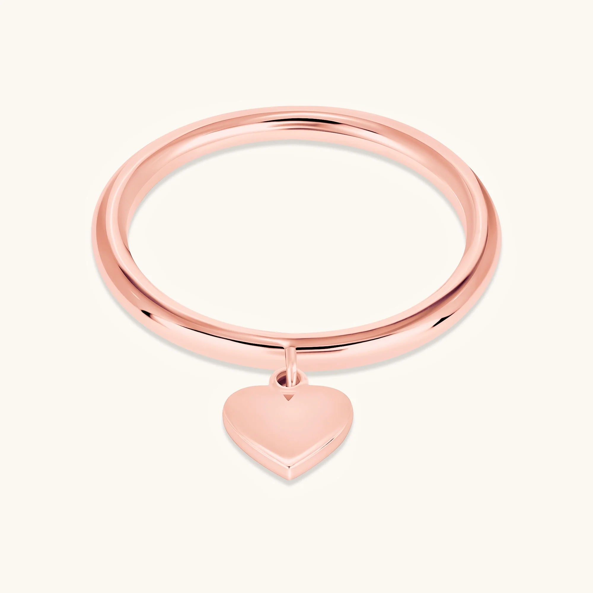 Engravable Heart Charm Ring - Image 4