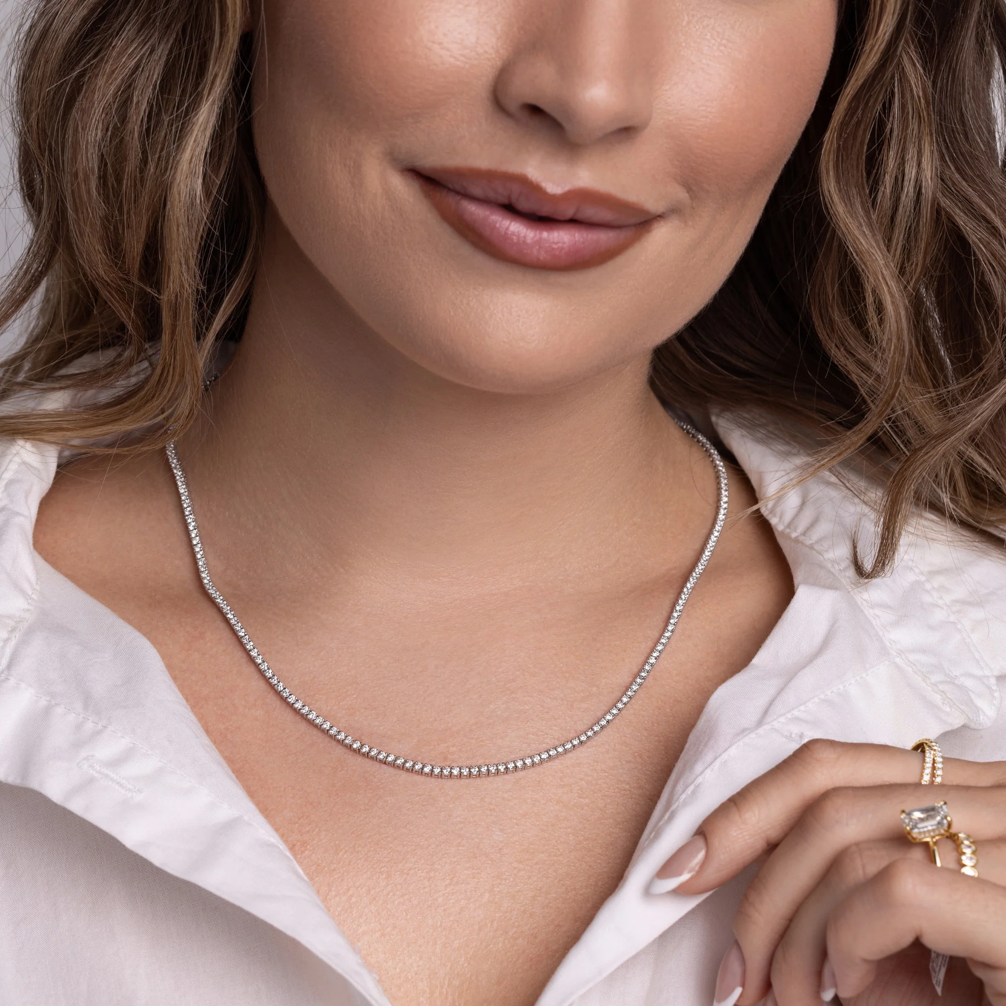 Lab Grown Diamond Tennis Necklace - Image 3