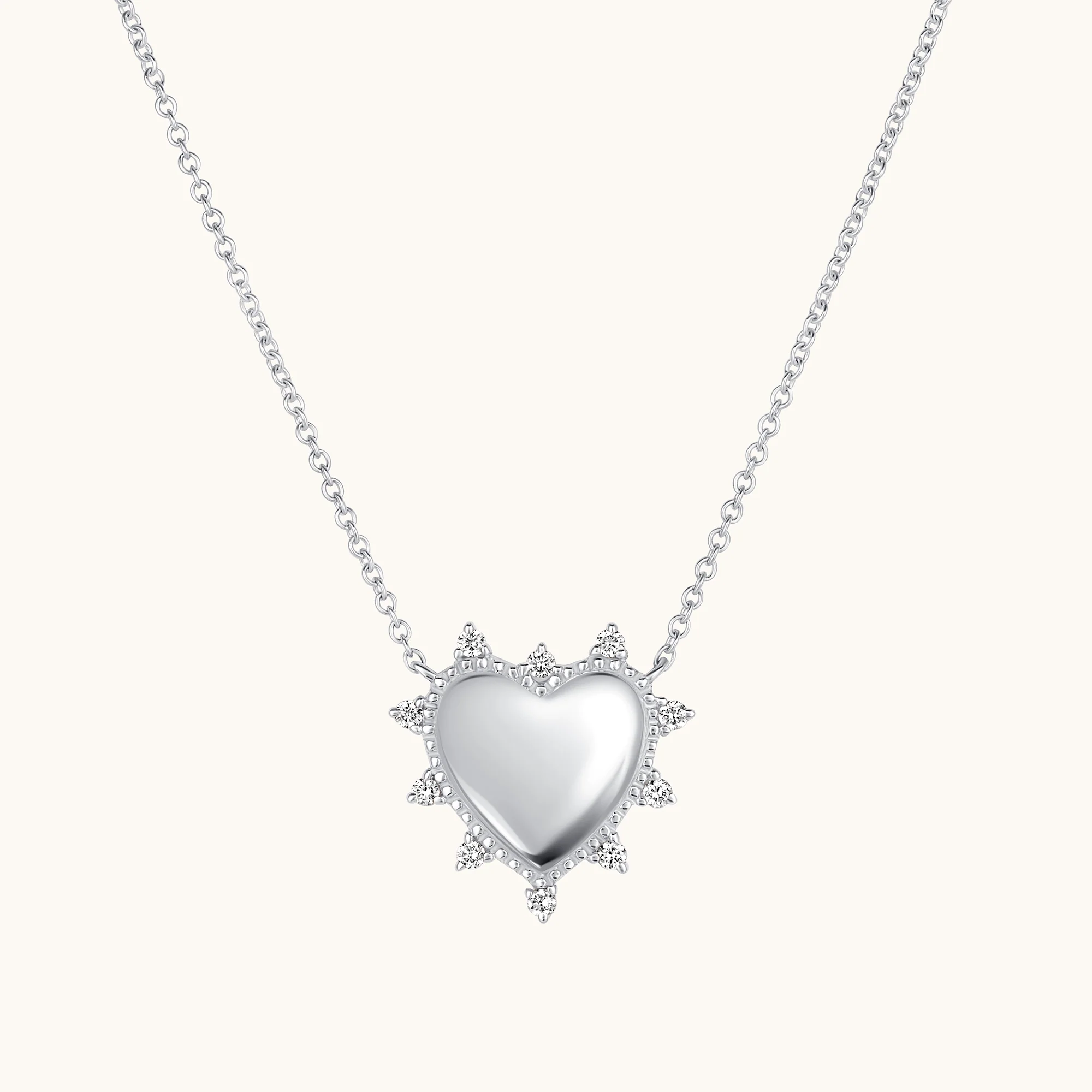 Milgrain Engravable Heart Pendant Necklace - Image 4