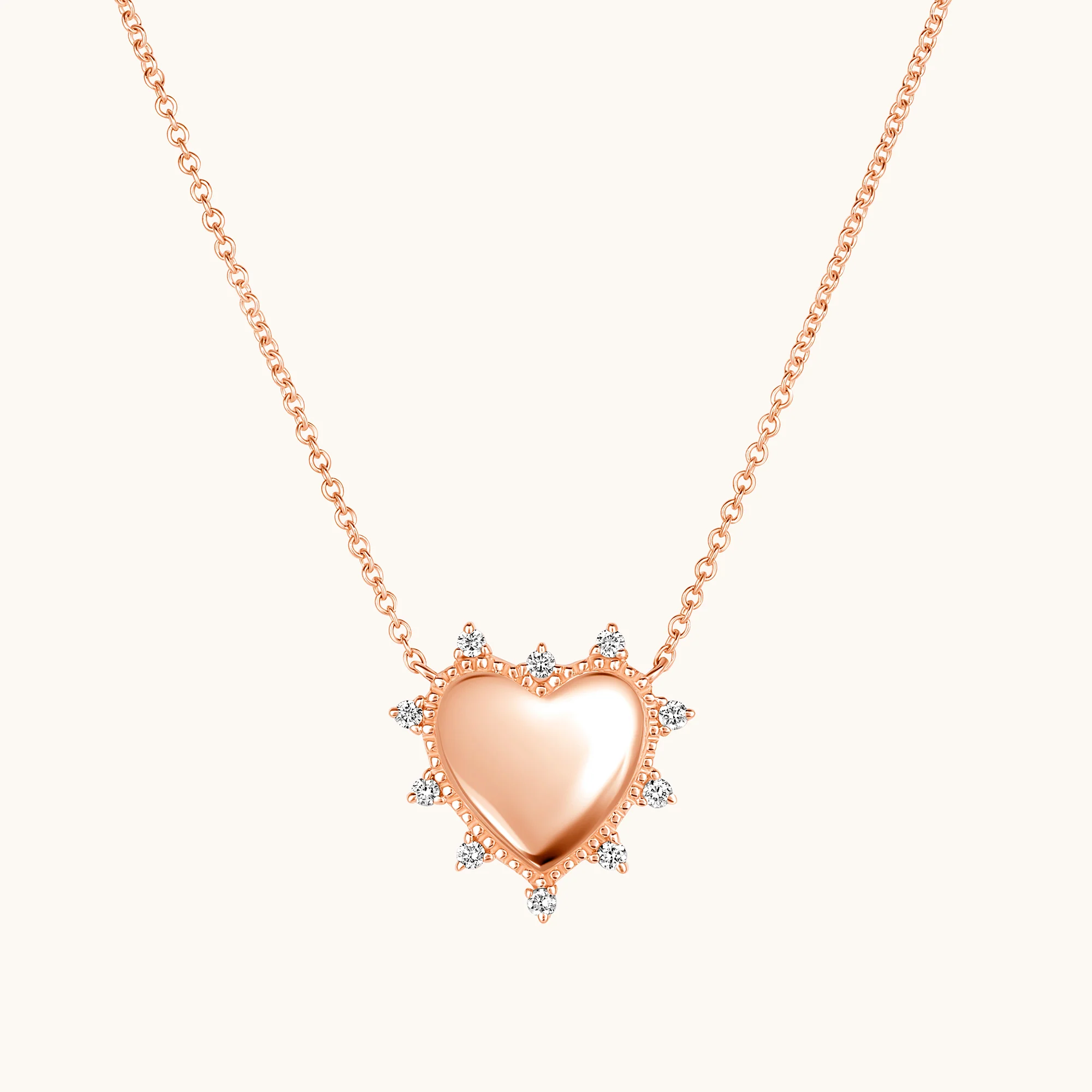 Milgrain Engravable Heart Pendant Necklace - Image 5