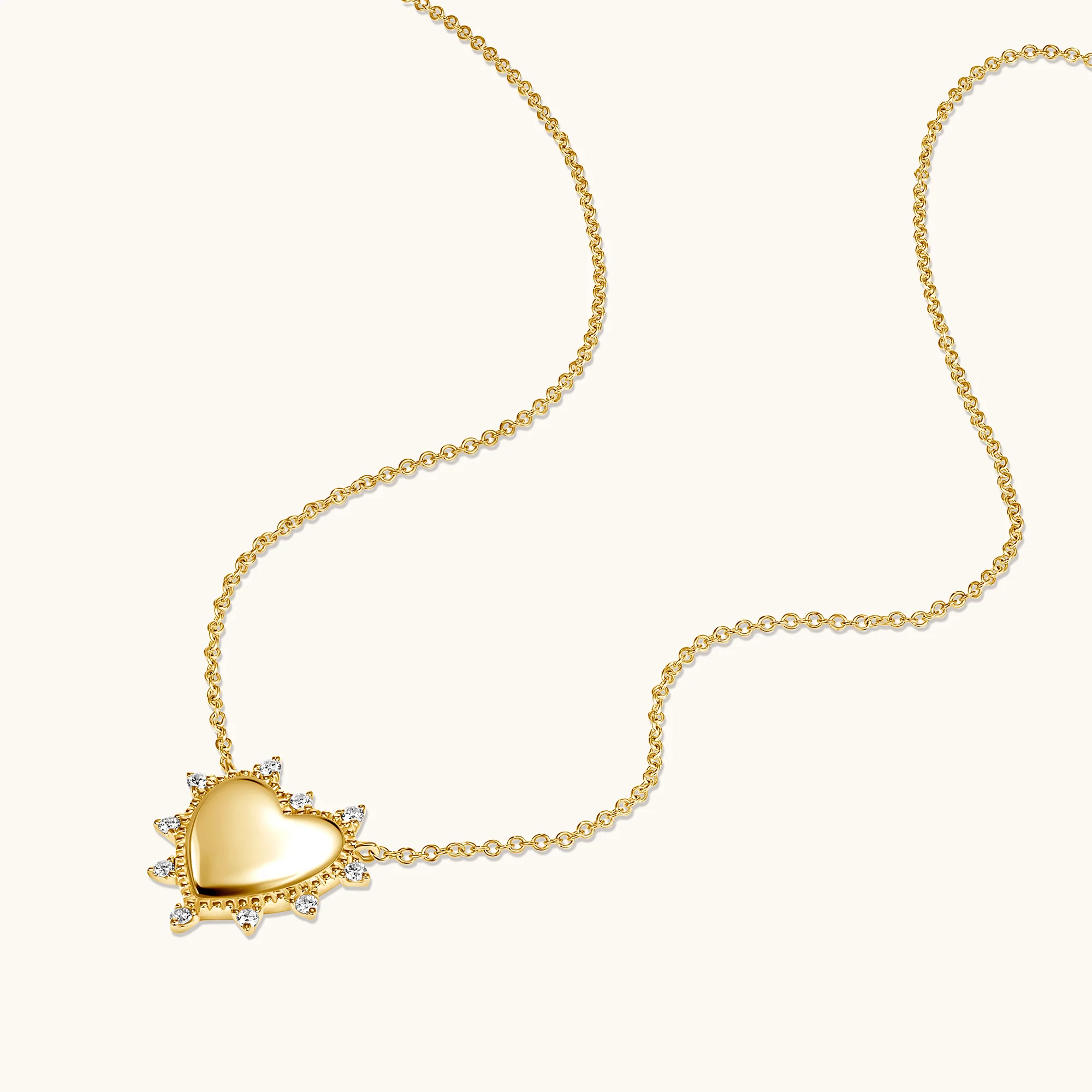 Milgrain Engravable Heart Pendant Necklace - Image 6