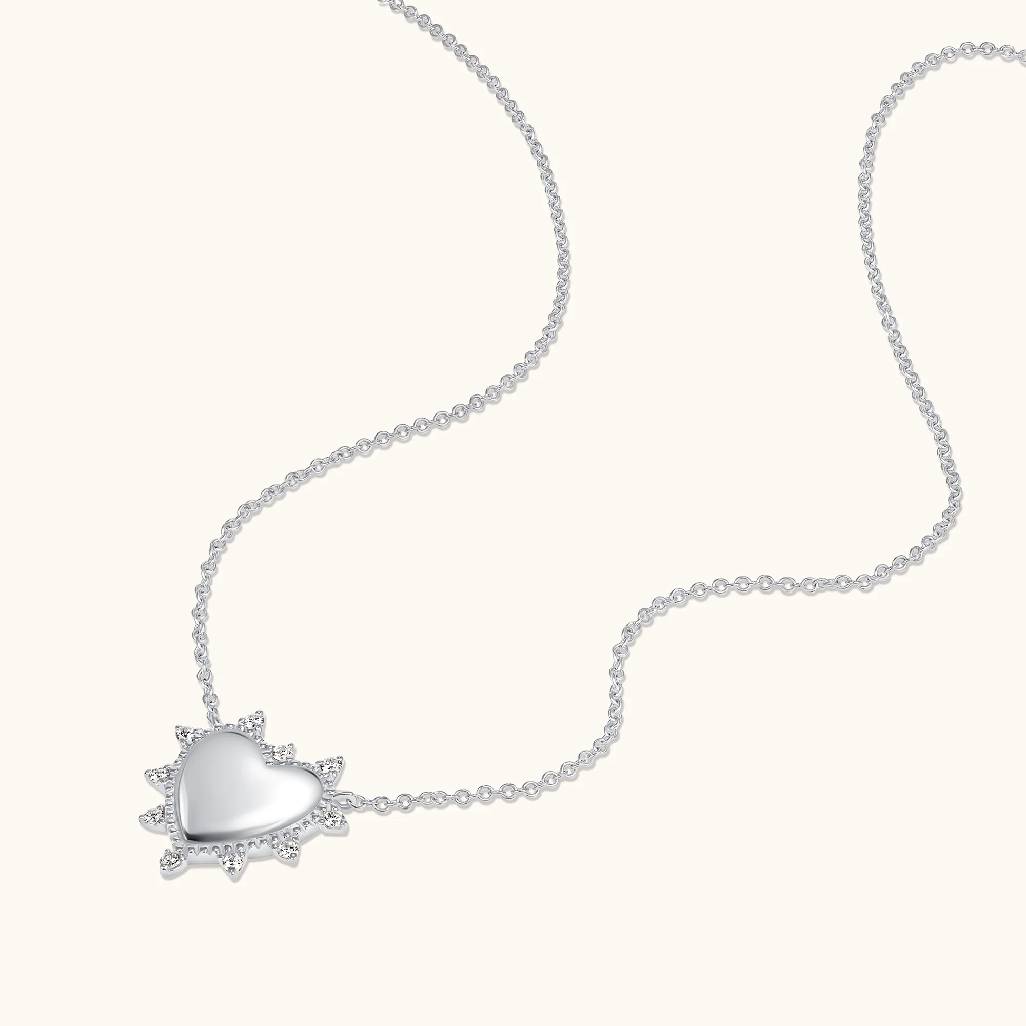 Milgrain Engravable Heart Pendant Necklace - Image 7