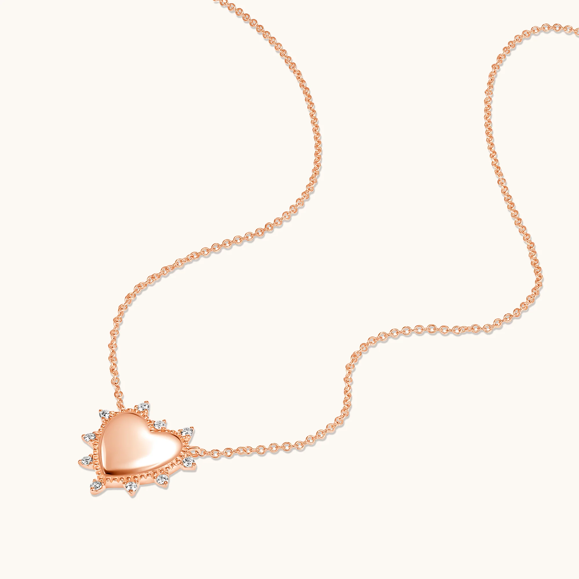 Milgrain Engravable Heart Pendant Necklace - Image 8