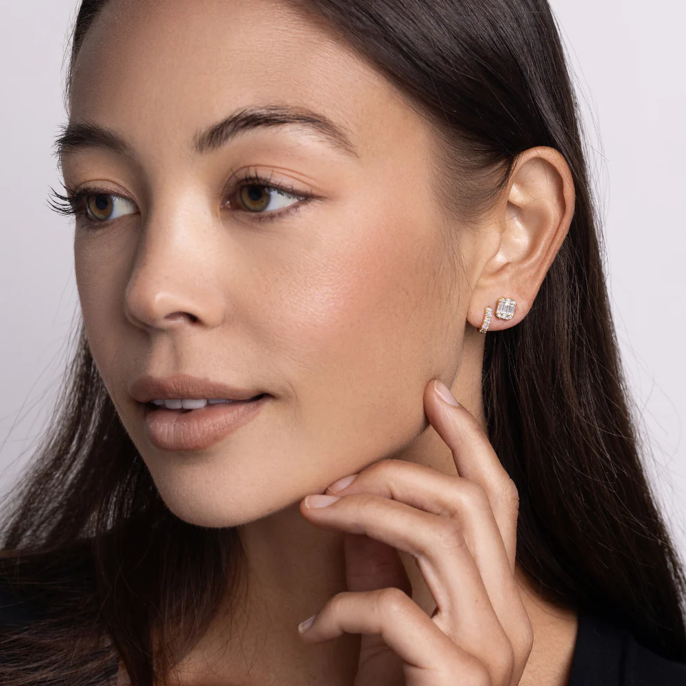 Petite Diamond Huggie Hoops - Image 4