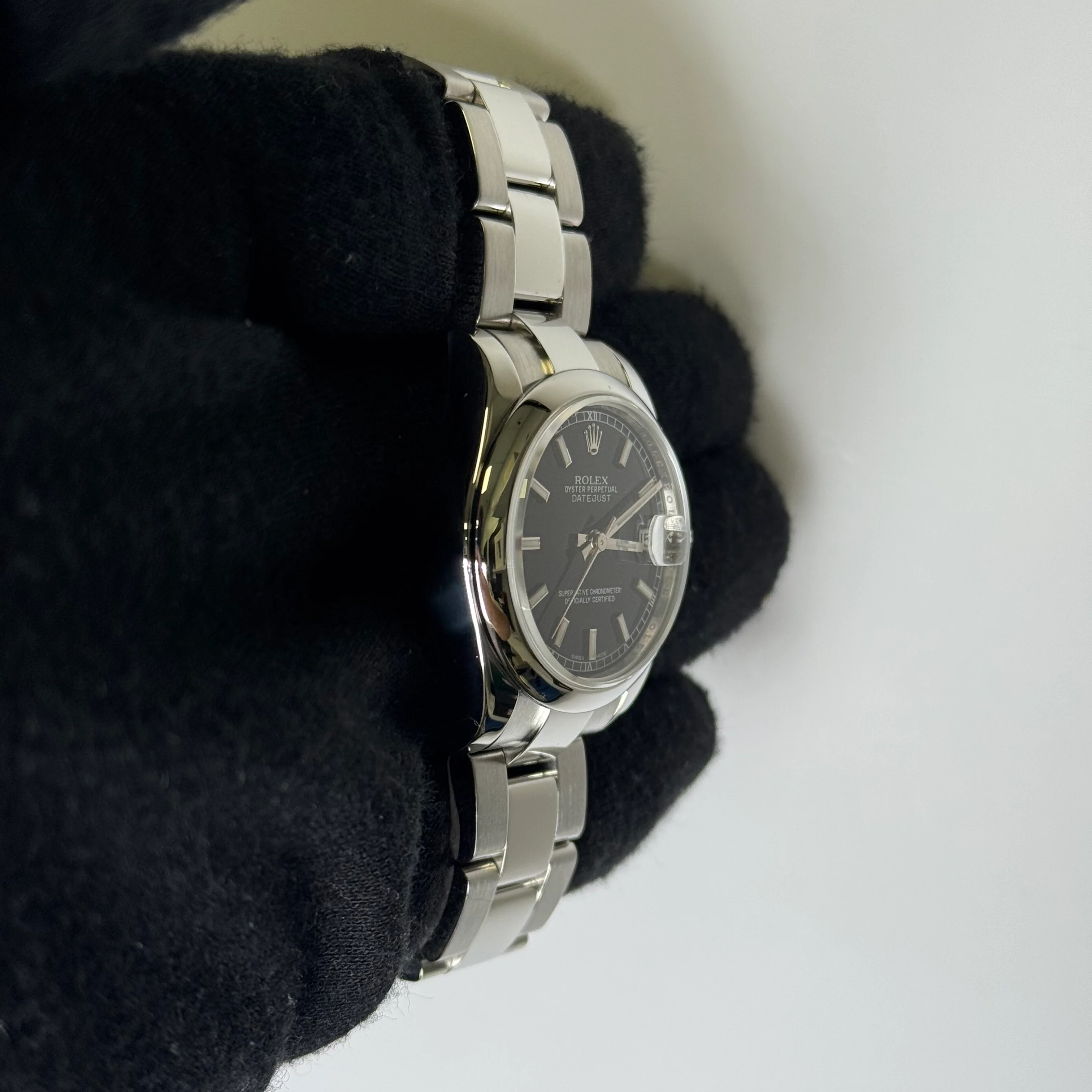 Rolex Datejust Stainless Steel 31mm Black Stick Dial Watch Reference# 178240 - Image 3