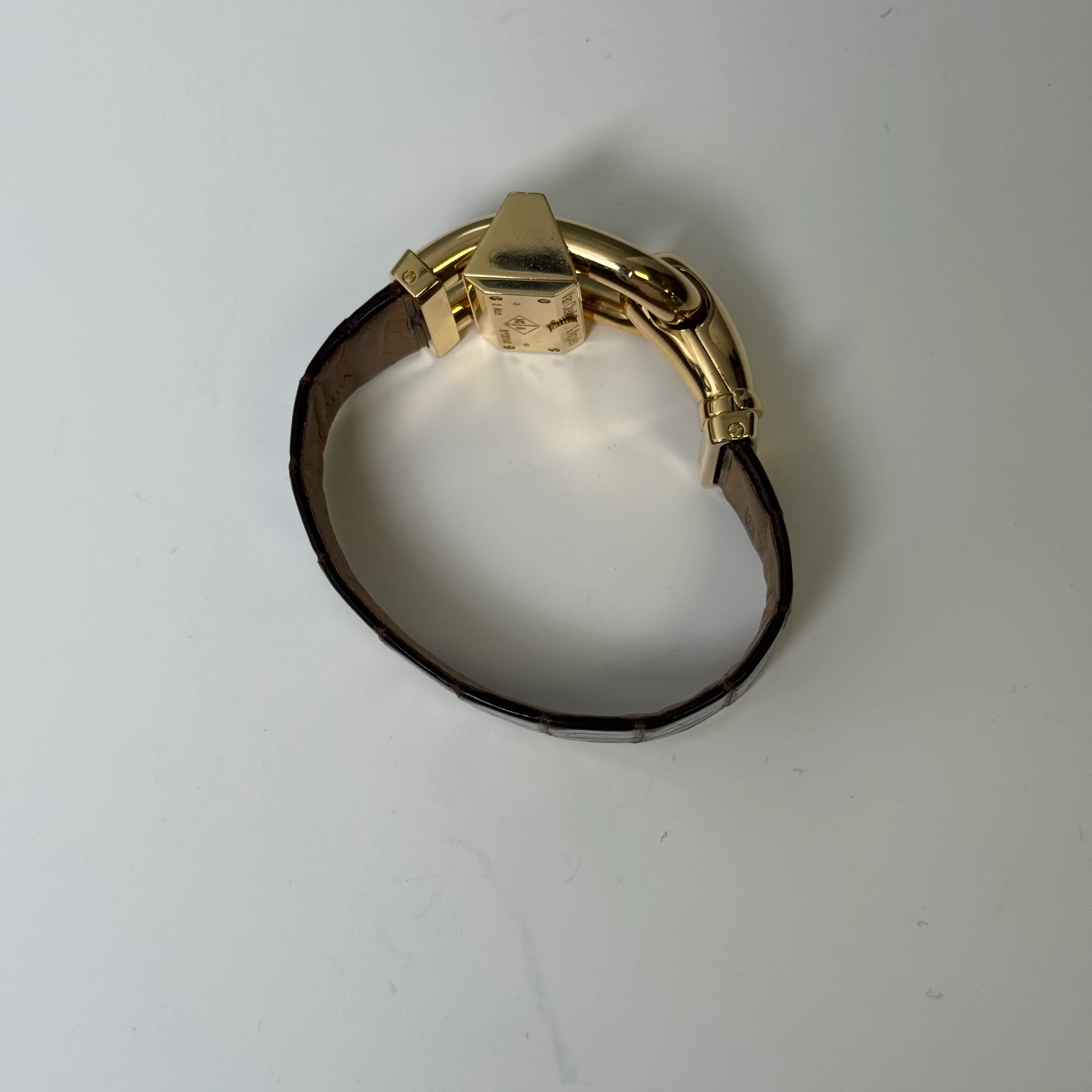 Van Cleef Cadenas 26x13mm Gold Dial Watch Ref# 131148 - Image 5